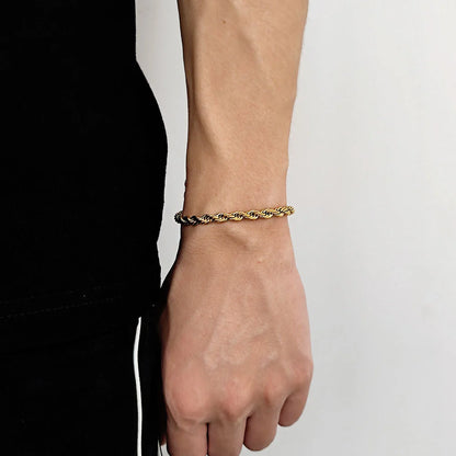 Variant image for Men's Bracelet Gold Stainless Steel Twist Chain | Trendsetter-1