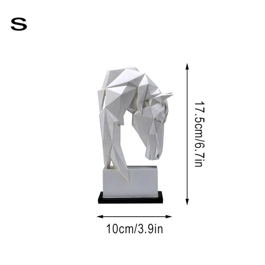 Geometric Horse Decorative Sculpture Resin | Elegant Design 1