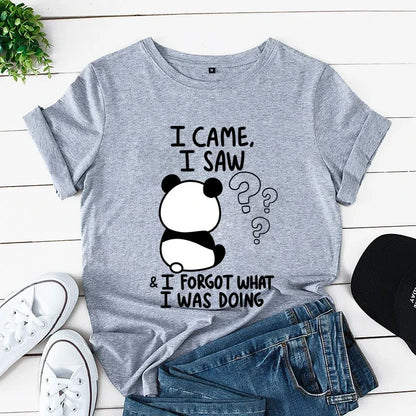 Variant image for Women Graphic Tee White Cotton | Panda Love-9
