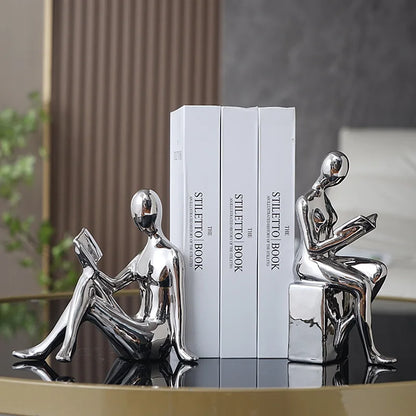 Ceramic Decorative Sculpture Neutral | Elegant Reading Design 3
