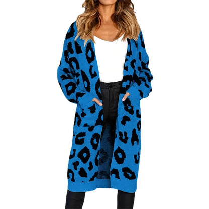 Leopard Knit Open-Front Cardigan | Sofia