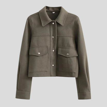Women Long Sleeve Jacket Black Sustainable Fabric | Mabel-4