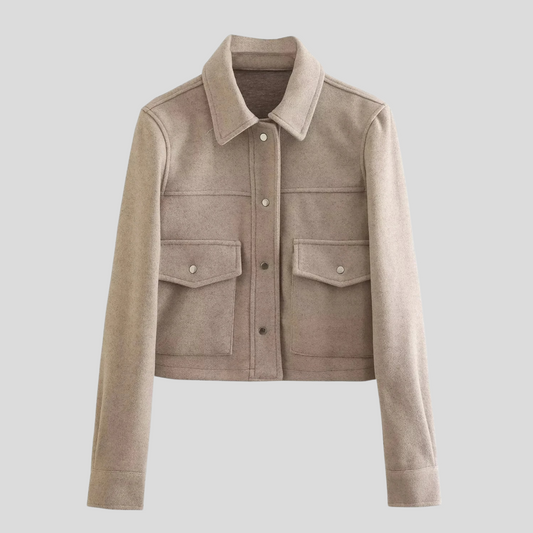 Women Long Sleeve Jacket Black Sustainable Fabric | Mabel-1