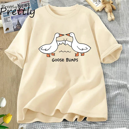 Variant image for Unisex T-Shirt White Cotton | Goose Bumps-1