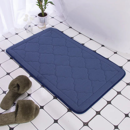 Non-Slip Bath Mat Coral Fleece Memory Foam | Cobblestone 1