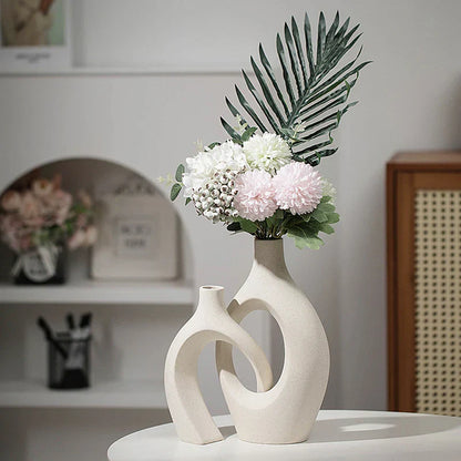 Decorative Double Vase White Ceramic | Modern Elegance 3