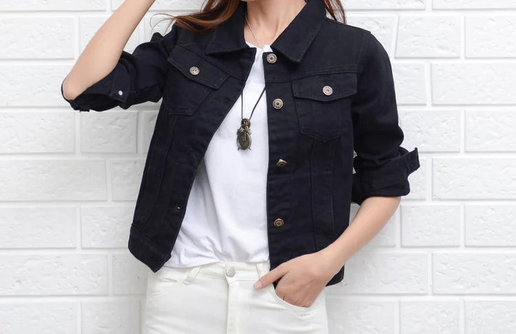 Variant image for Women Denim Jacket Blue Cotton | Casual Chic-2