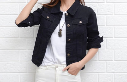 Variant image for Women Denim Jacket Blue Cotton | Casual Chic-2