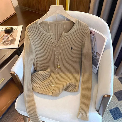 Classic Ribbed Button-Down Cardigan | Ernestine