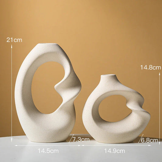 Ceramic Double Vase Neutral | Elegance 1