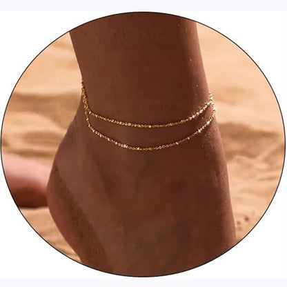 Women Double Wrap Chain Anklet | Aralise