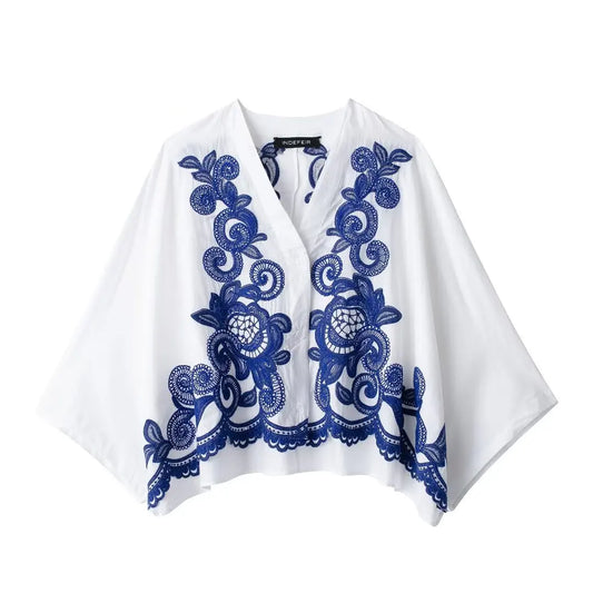 Women Two-Piece Summer Set White Polyester | Summer Breeze-1