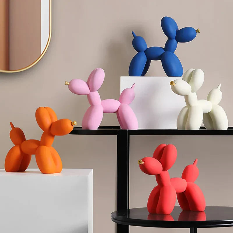 Colorful Dog Balloon Sculpture Resin | Whimsical Home Decor 4