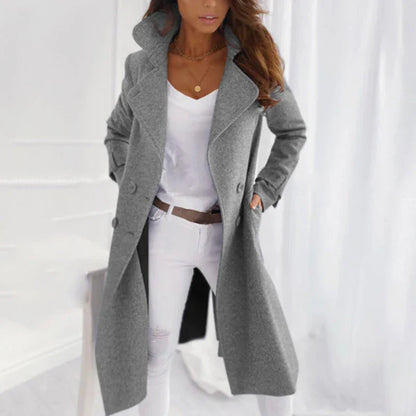 Classic Wool Blend Long Coat | Soraya