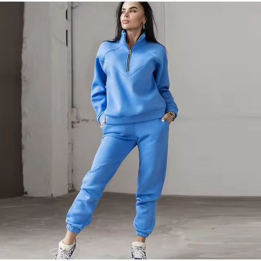 Women Quarter-Zip Tracksuit Set | Lirienne