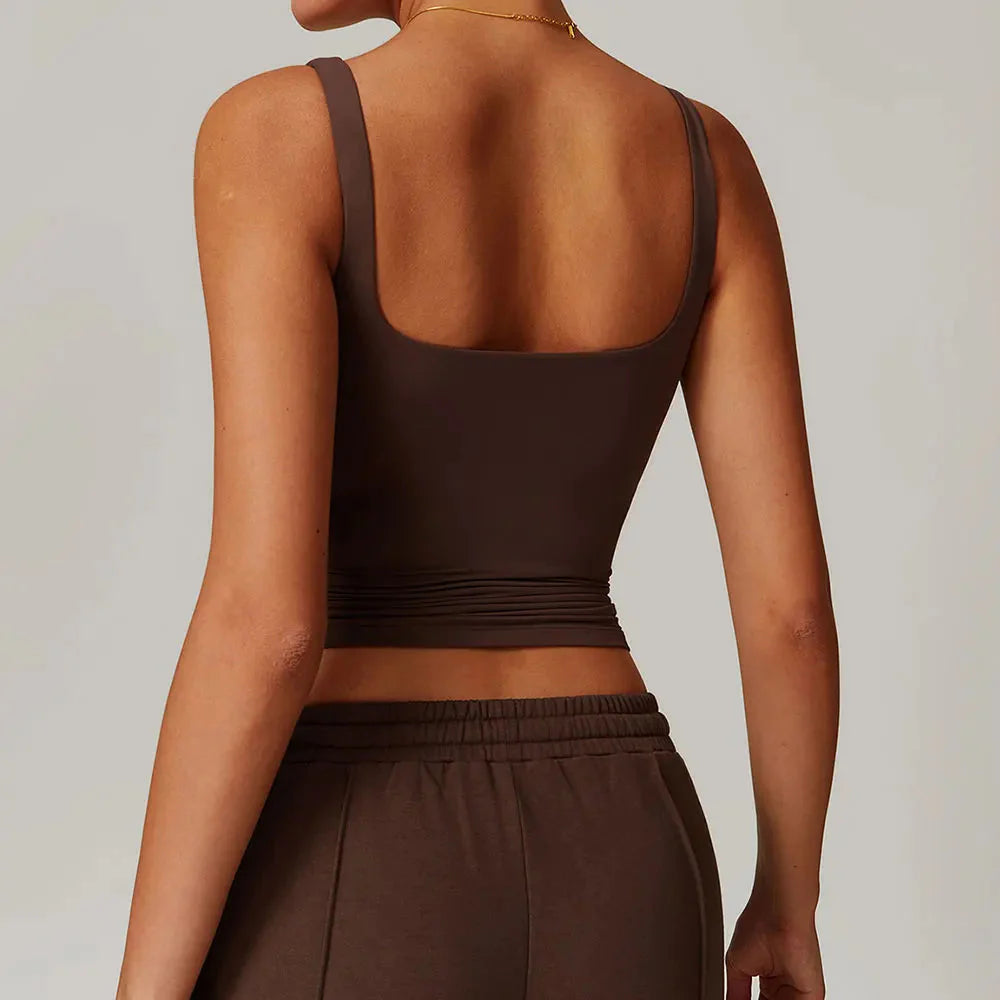Women Tank Top Black Nylon Spandex | Harmony-4