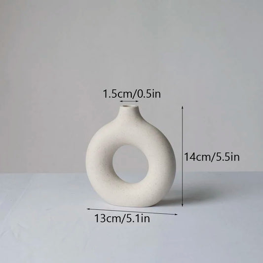Decorative White Ceramic Vase Minimalist | Elegance 1