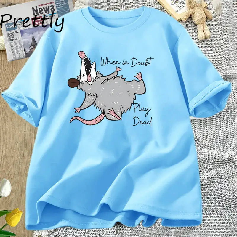 Variant image for Unisex T Shirt White Cotton | Funny Possum-3