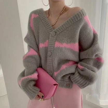 Women Fuzzy Tie-Dye Cardigan | Eldora