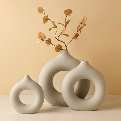 Decorative White Ceramic Vase Minimalist | Elegance 3