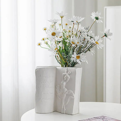 Ceramic Vase White Elegant Design | Home Accent 2