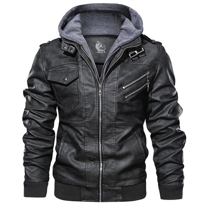 Men’s Hooded Leather Jacket | Nelson