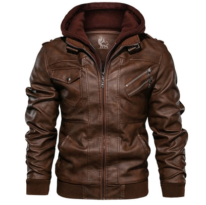Men’s Hooded Leather Jacket | Nelson