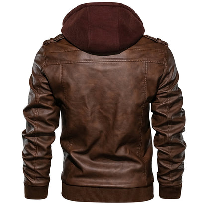 Men’s Hooded Leather Jacket | Nelson
