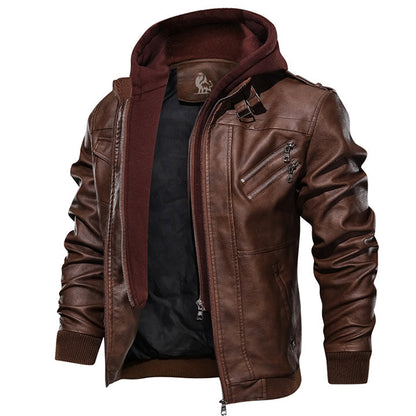 Men’s Hooded Leather Jacket | Nelson