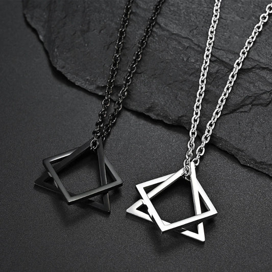 Men's Pendant Necklace Silver Stainless Steel | Urban Style-1