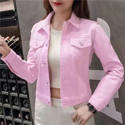 Women Denim Jacket Blue Cotton | Casual Chic-5