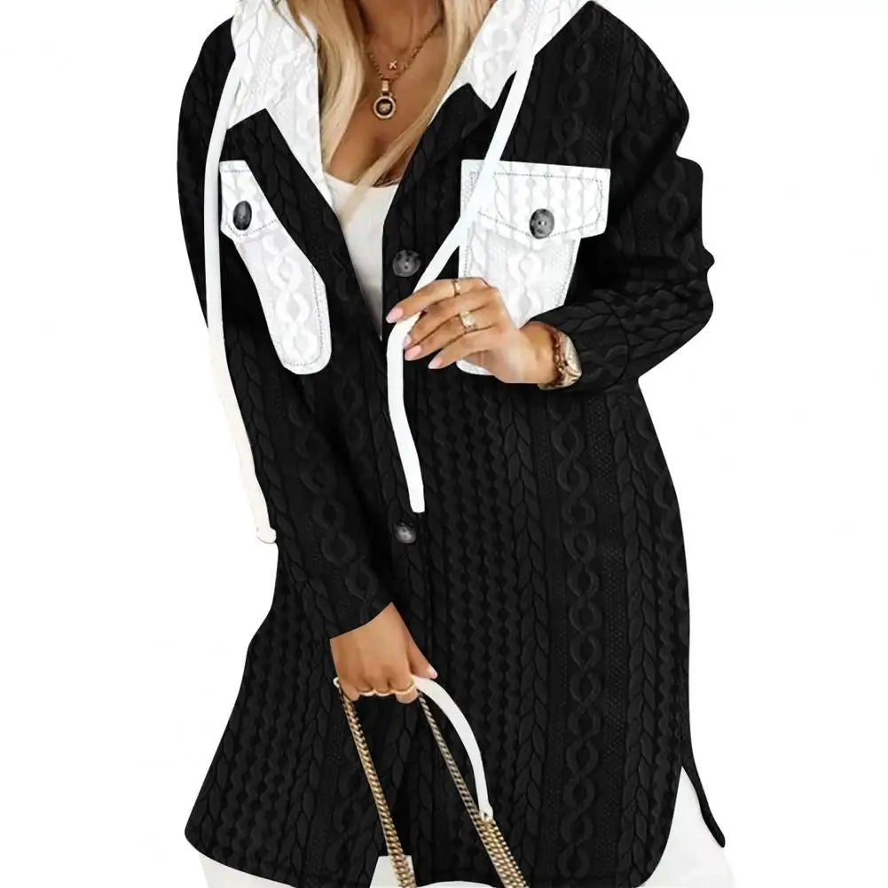 Women Plaid Button Shacket with Hood | Kaelani
