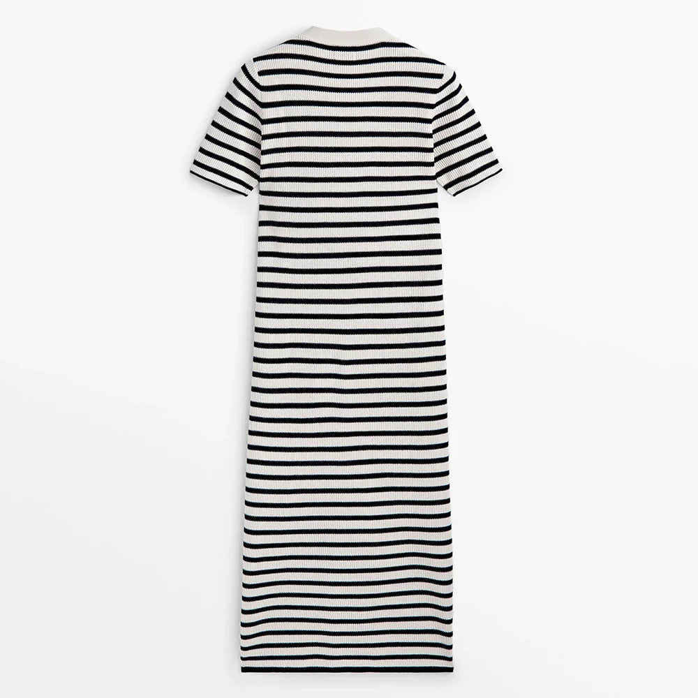 Stripe Button Down Knit Dress | Karina