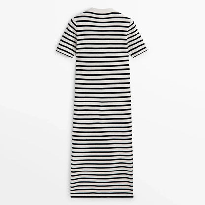 Stripe Button Down Knit Dress | Karina