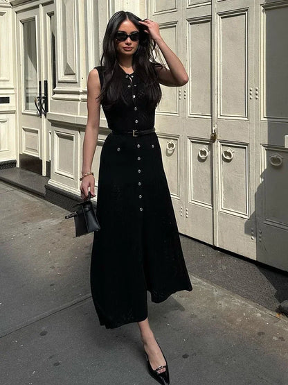 Women Button-Front Knit Midi Dress | Zoey
