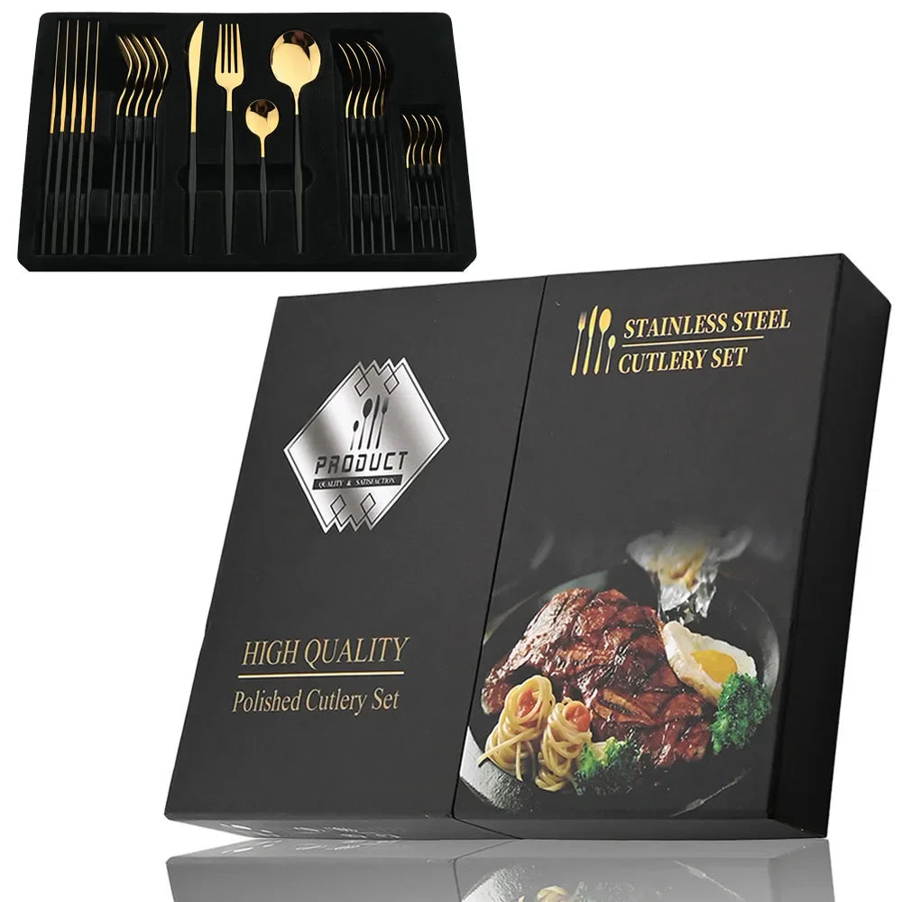 Luxury Cutlery Set 24 Pieces Stainless Steel | Elegant Dining 1
