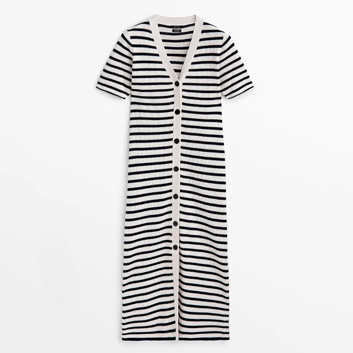 Stripe Button Down Knit Dress | Karina