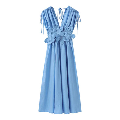 Women Flower Applique Maxi Dress | Nancy