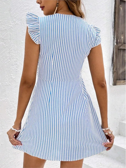 Striped Button-Down Dress | Liliana