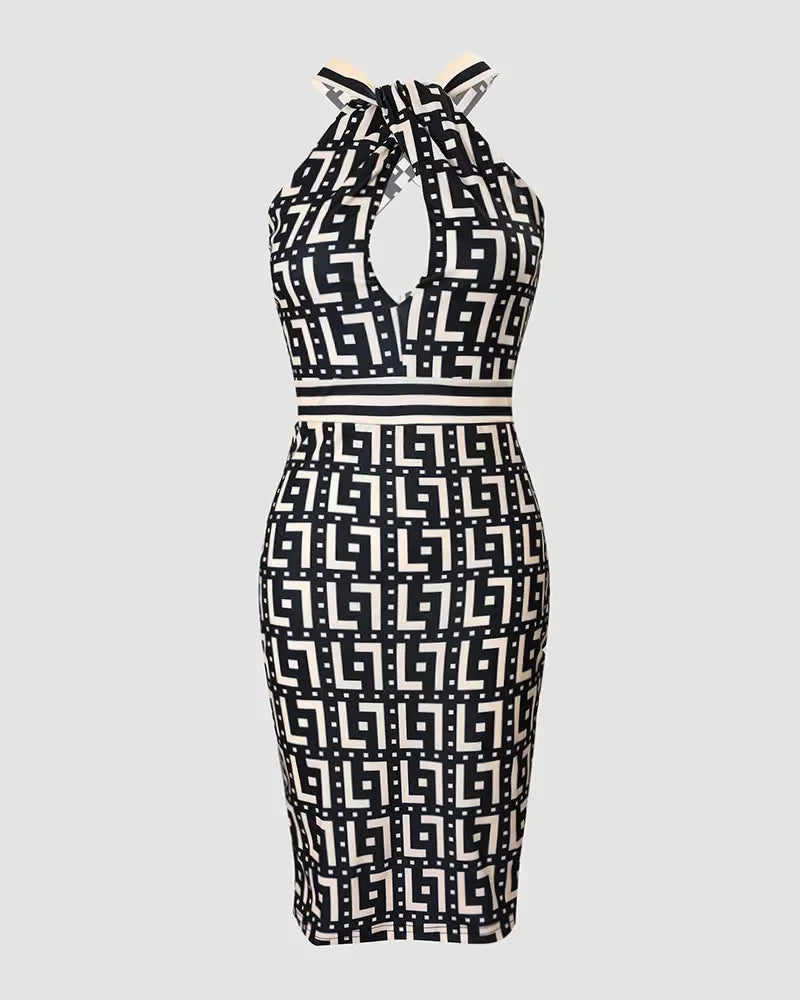 Geometric Cutout Bodycon Dress | Xiara