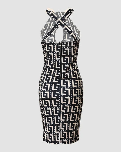 Geometric Cutout Bodycon Dress | Xiara