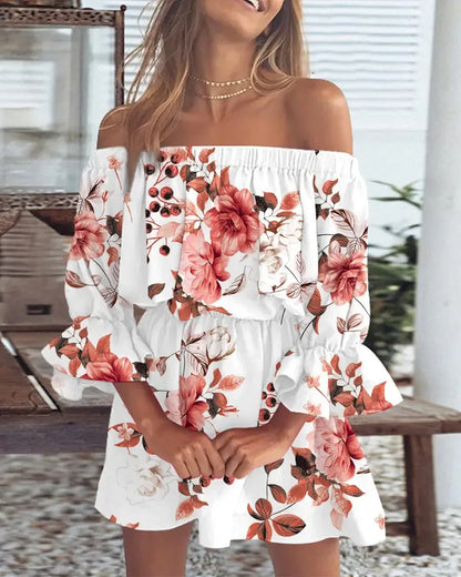 Sexy Off-shoulder Printed Dress | Elsie