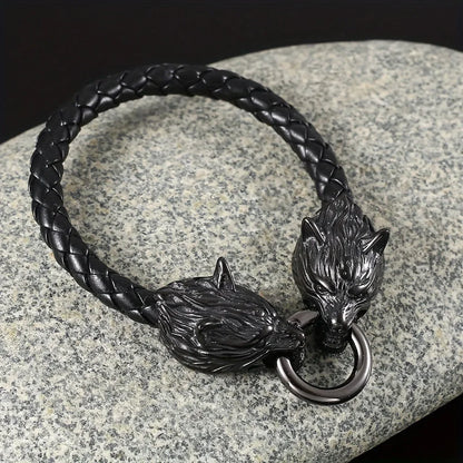 Variant image for Men's Leather Bracelet Black Vintage | Odin-15