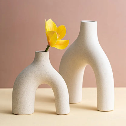 White Ceramic Decorative Vase | Nordic Mountain Design 3