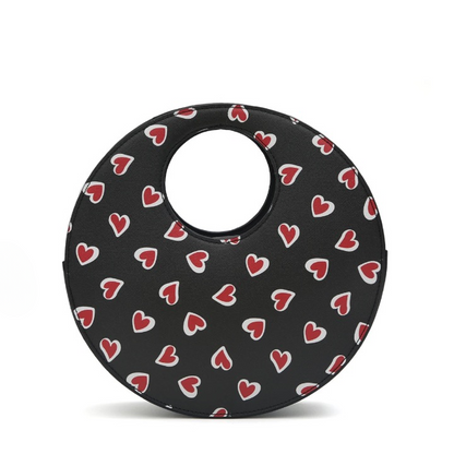 Heart Print Round Bag | Kara