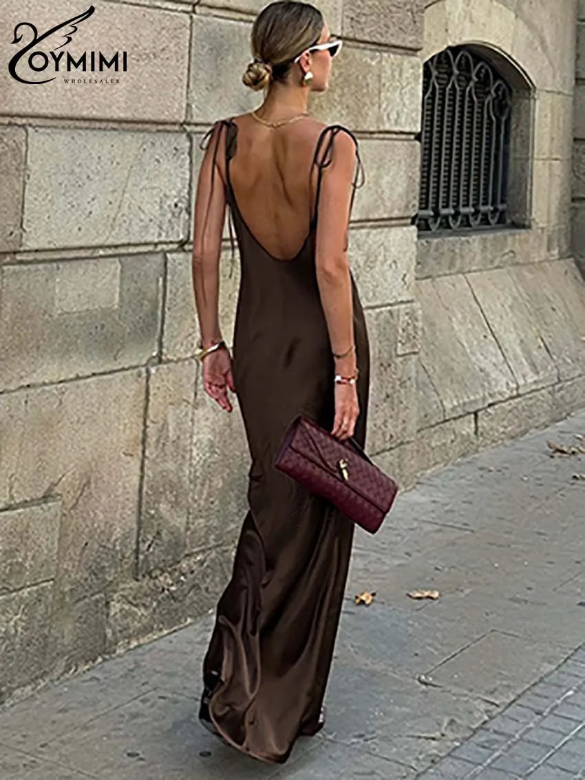 Elegant Brown Maxi Dress | Hilda