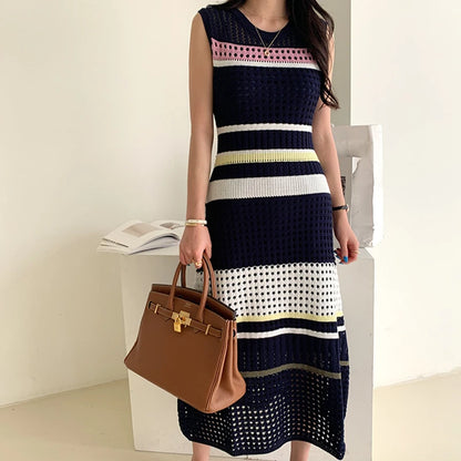 Women Color Block Crochet Dress | Erika
