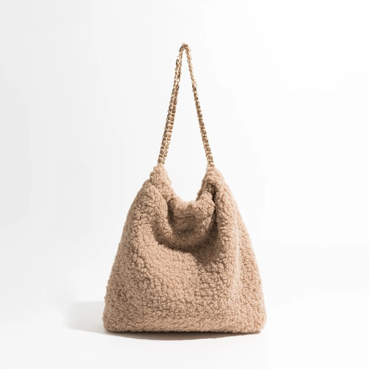 Faux Teddybear Lambs Fur Hobo Bag | Dasia