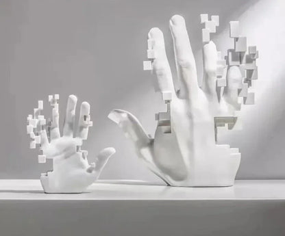 Sculpture Multi-Colored Resin | Modern Mosaic Hand Decor 3