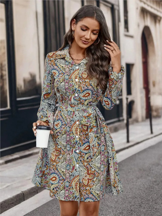 Women Bohemian Shirt Dress | Gwyneth